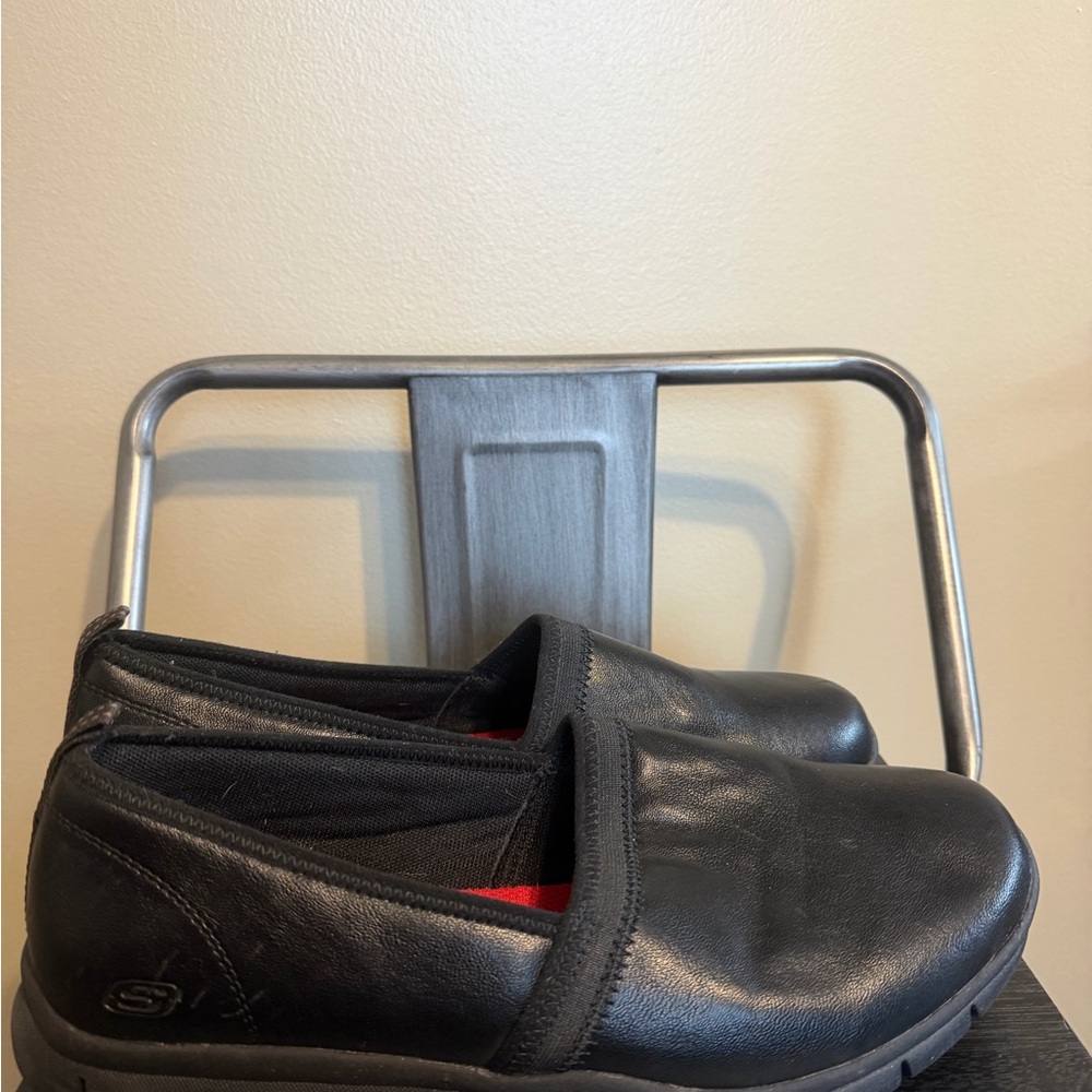 Skechers Work Black Slip Resistant Shoes Memory Foam Relaxed Fit - Picture 5 of 16